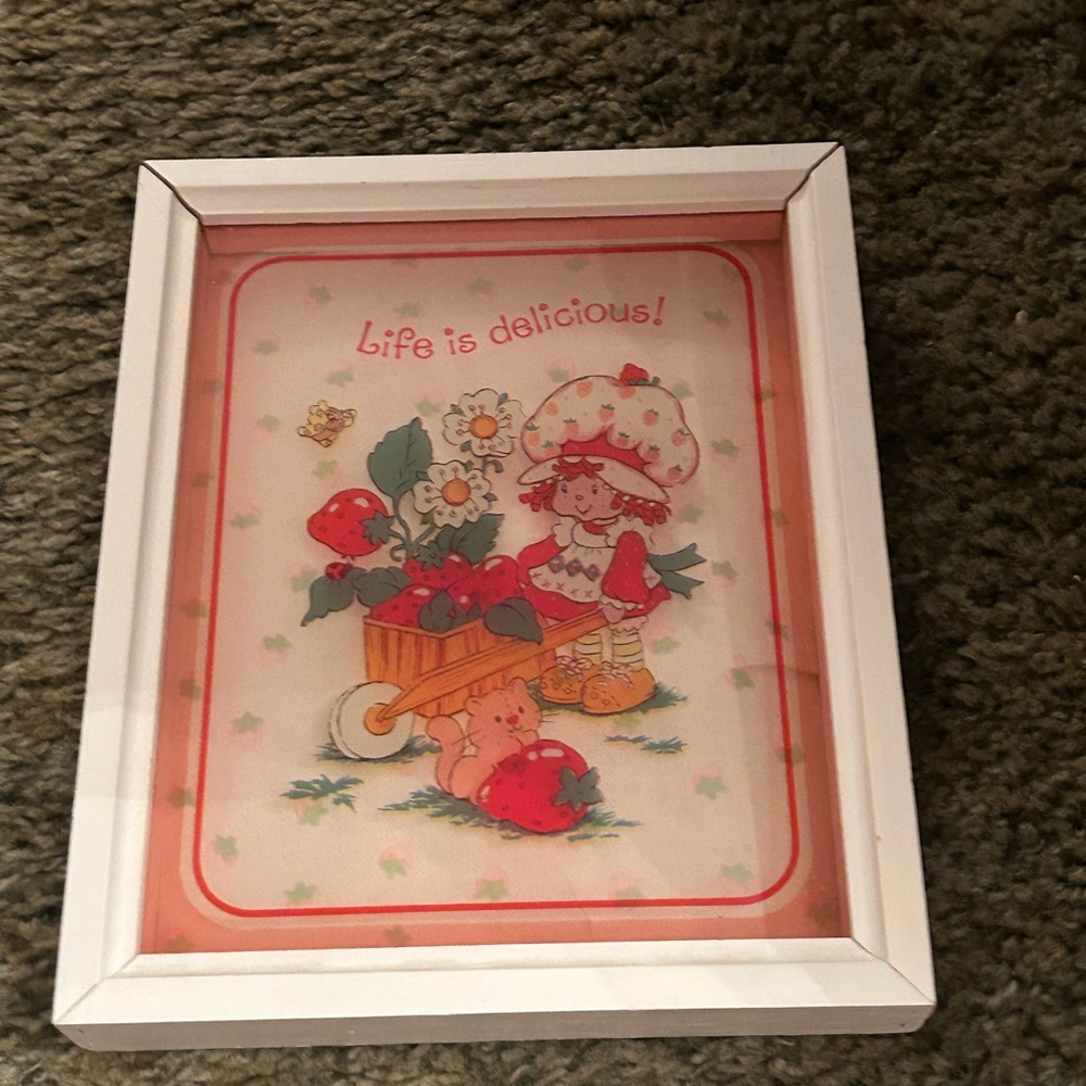 Strawberry shortcake “have a berry nice day” picture. Length are shown vintage